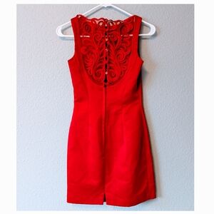 Vintage Gunne Sax By Jessica McClintock Red Cocktail Dress Sz. 3/4